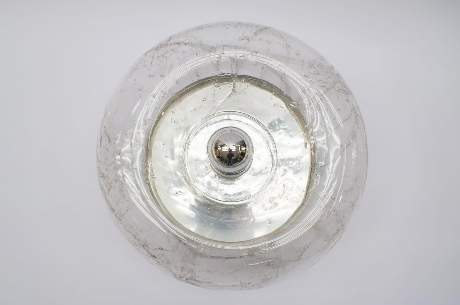 Mid-Century Modern Large Space Age Glass Donut Wall or Ceiling Lamp, Germany, 1960s For Sale