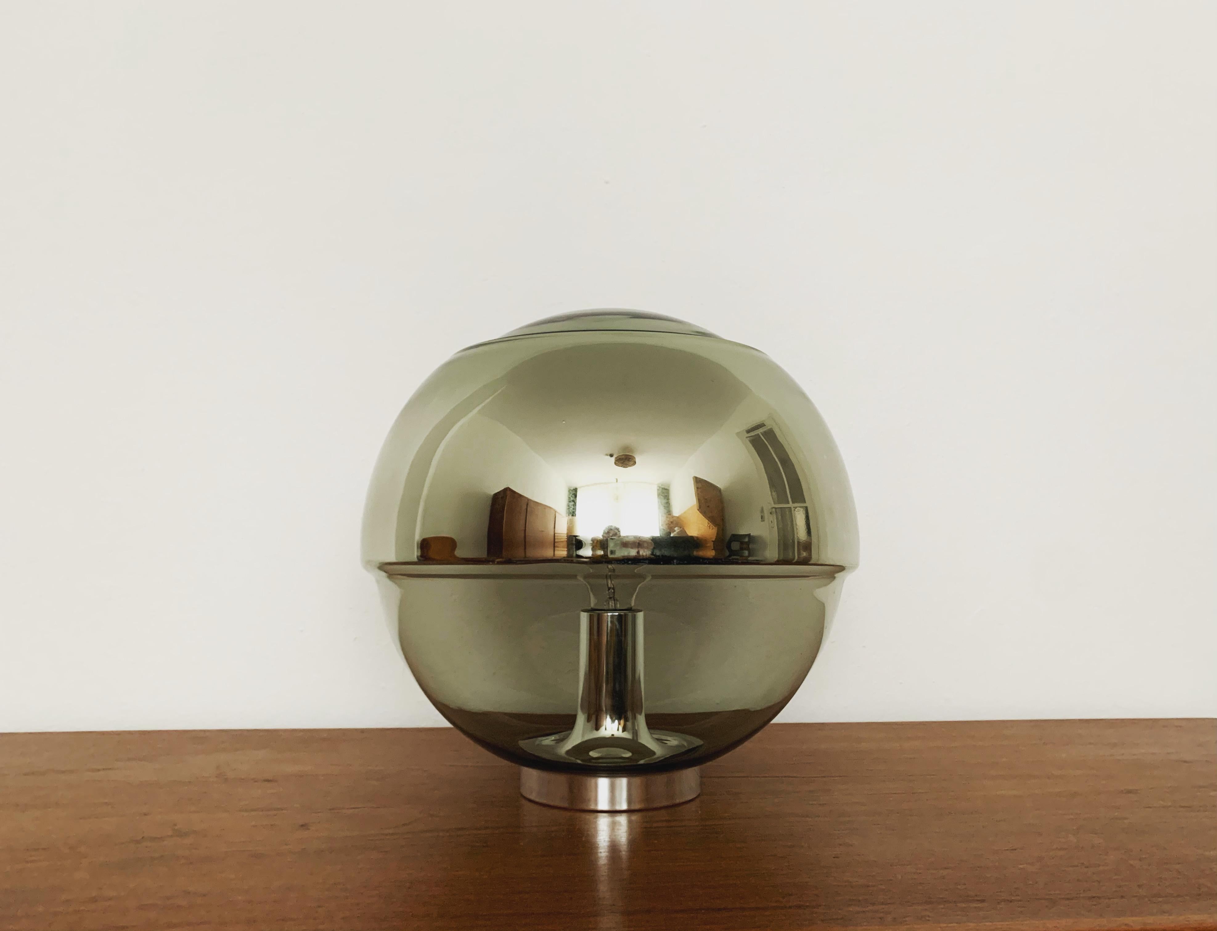 German Large Space Age glass table lamp by Peill and Putzler