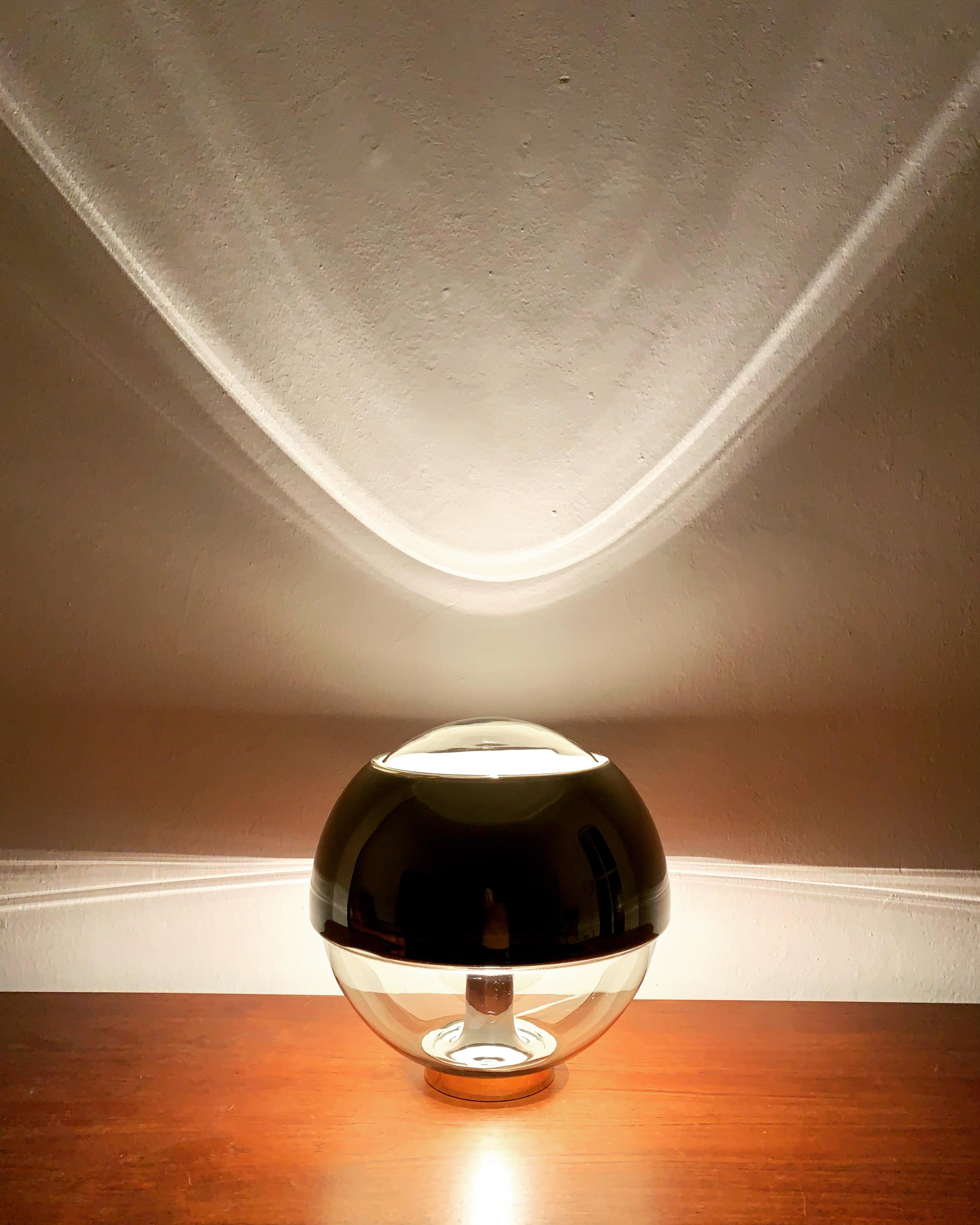 Large Space Age glass table lamp by Peill and Putzler 1