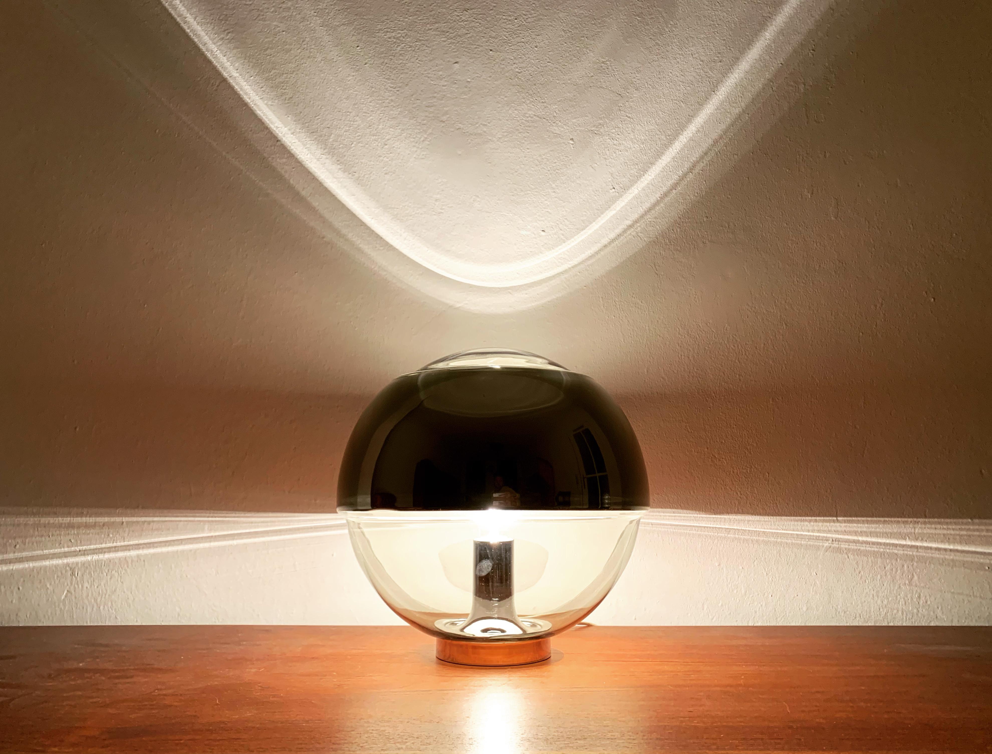 Large Space Age glass table lamp by Peill and Putzler 3