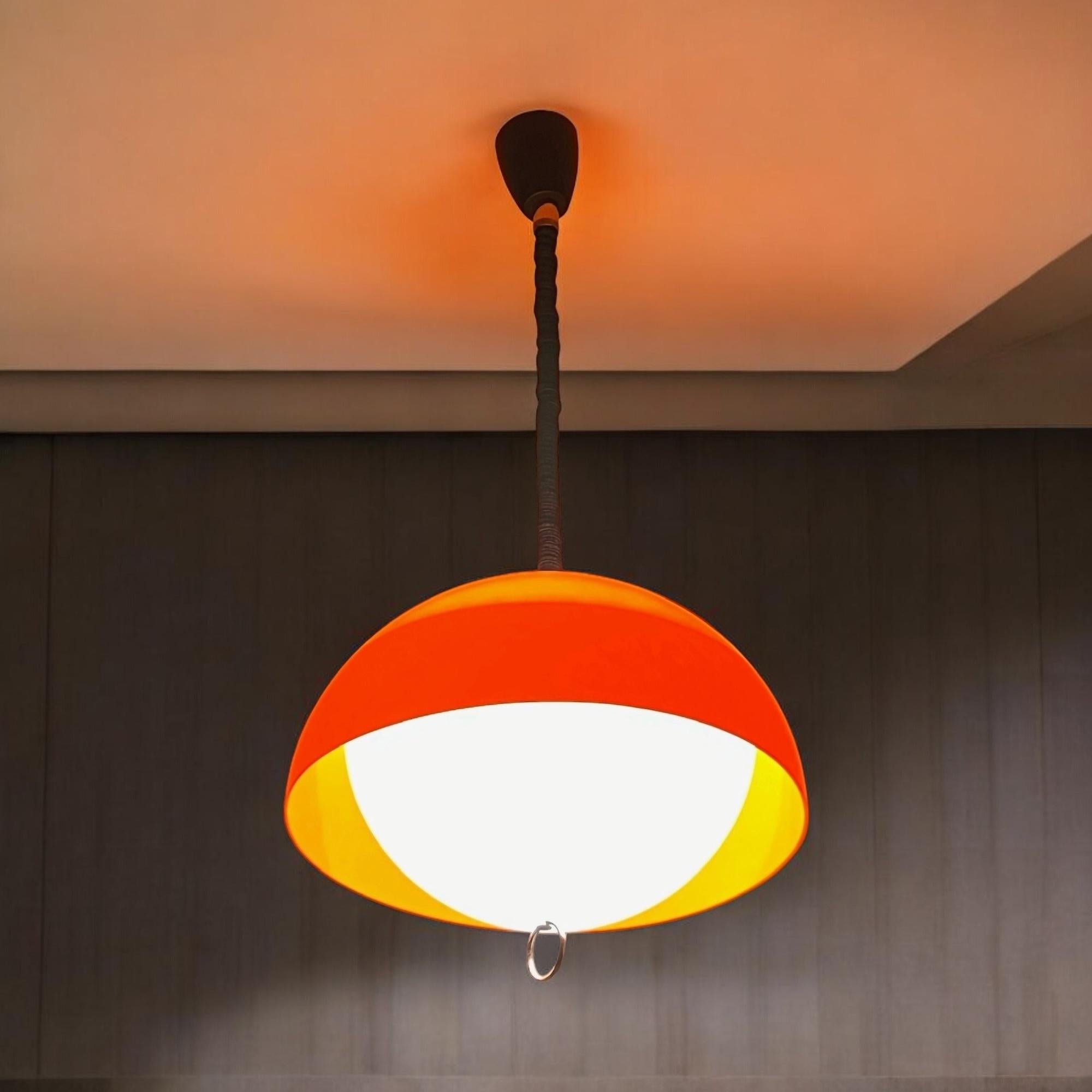 Large Space Age Lamp Orange Acrylic Lamp - Vintage Harvey Guzzini Style, 1970s 4