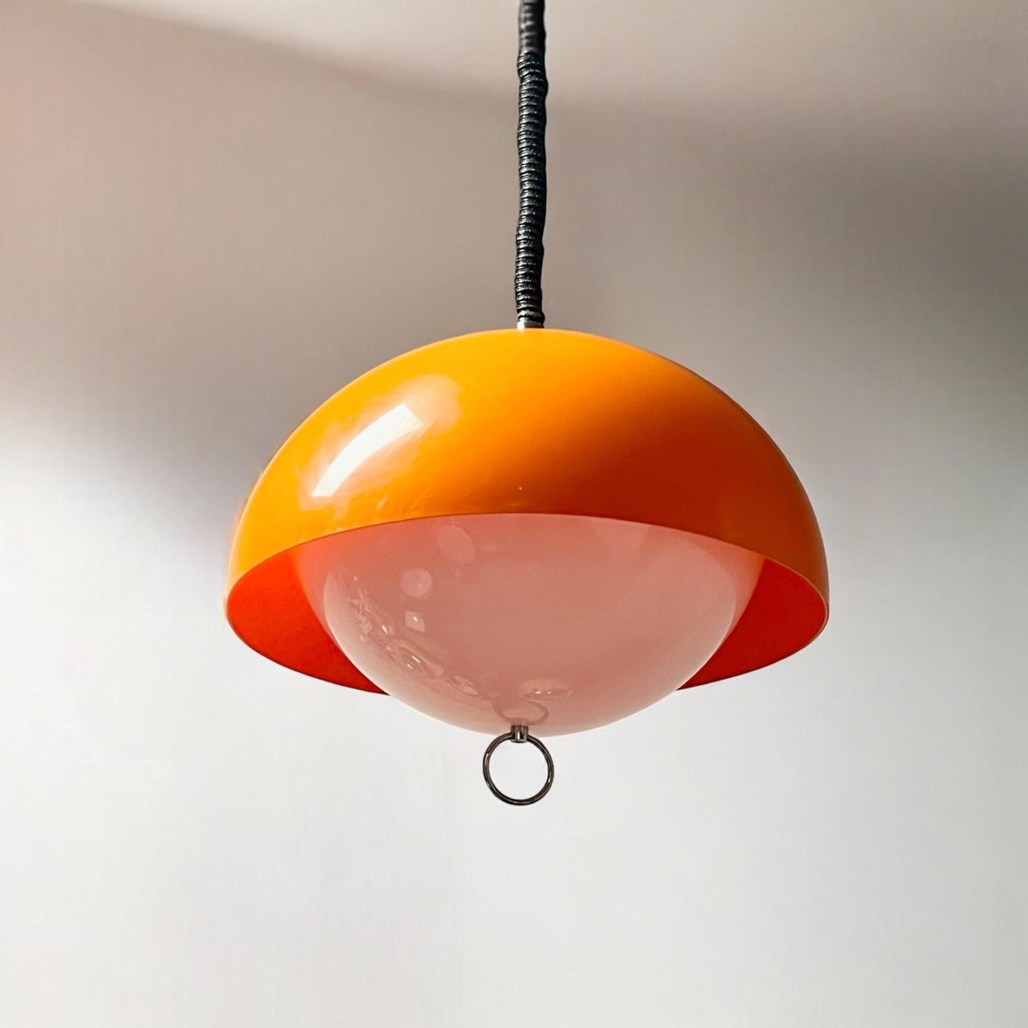 Late 20th Century Large Space Age Lamp Orange Acrylic Lamp - Vintage Harvey Guzzini Style, 1970s
