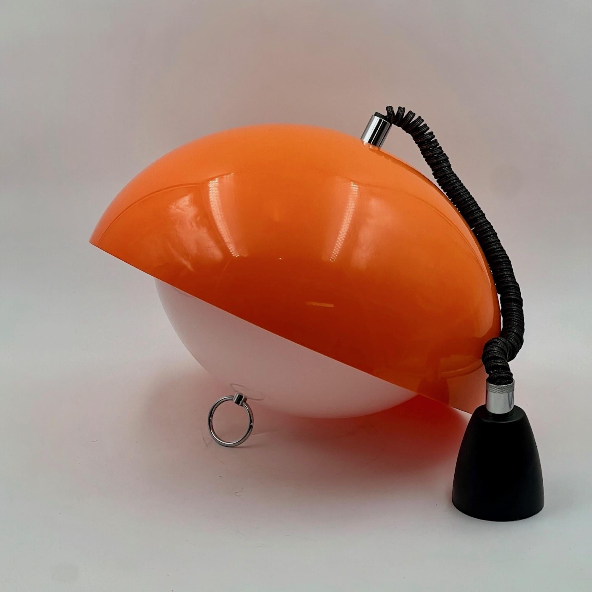 Plastic Large Space Age Lamp Orange Acrylic Lamp - Vintage Harvey Guzzini Style, 1970s