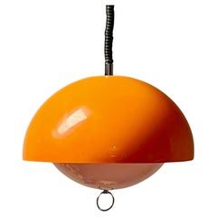 Large Space Age Lamp Orange Acrylic Lamp - Vintage Harvey Guzzini Style, 1970s