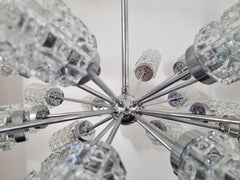 Large Space Age Midcentury Chrome Chandelier, Sputnik / Atomic, 1970s