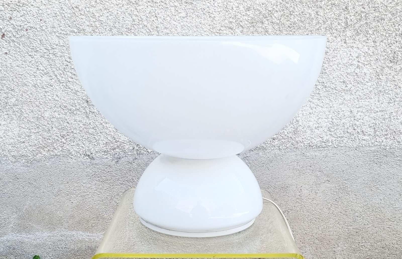 Glass Large Space Age Mushroom Table or Floor Lamp by Ecolight, Valenti, Italy 70s For Sale