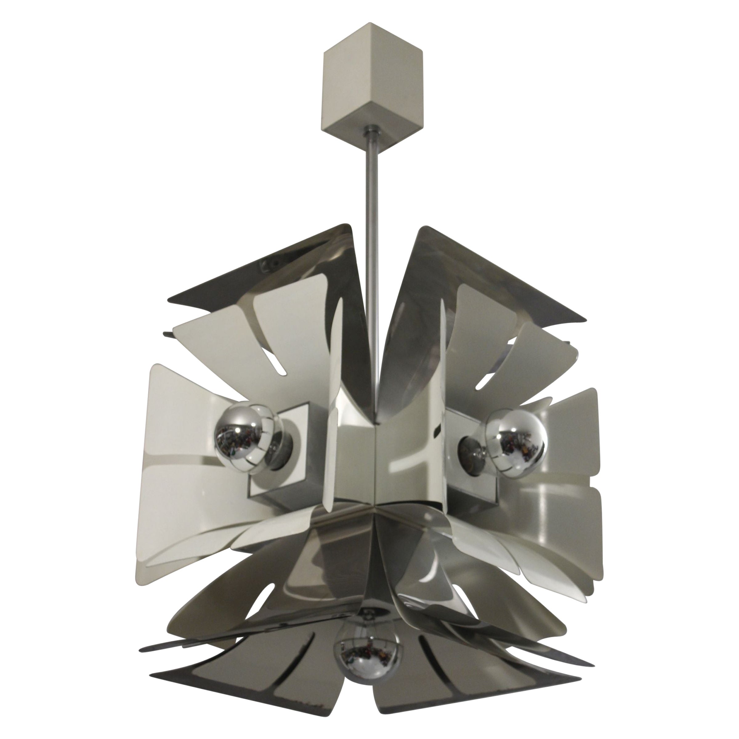 Gran lámpara colgante Space Age de Zonca illuminazione, Italia Años 70 en venta