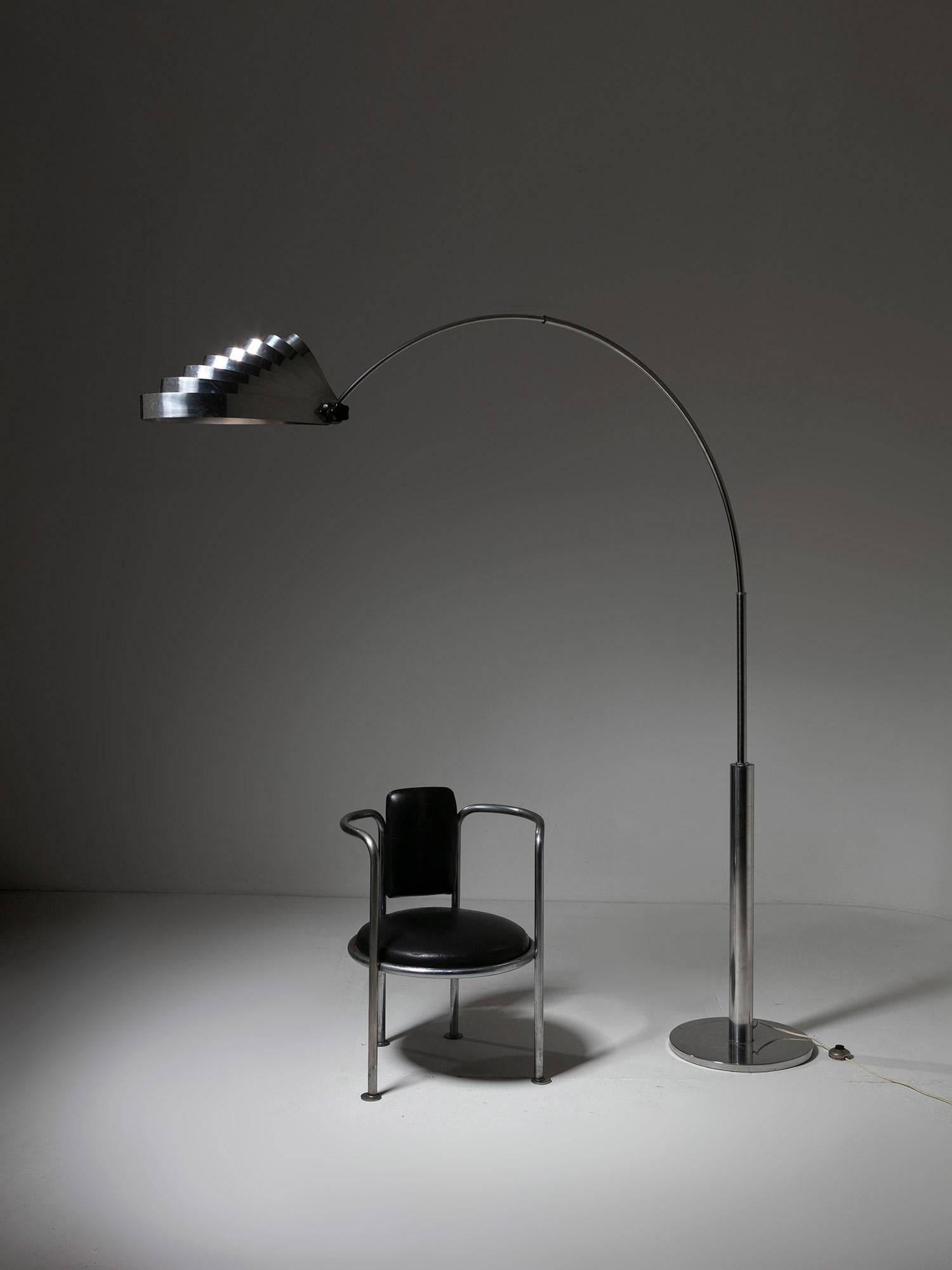 Grand lampadaire en acier de l'ère spatiale par Lampter, Italie, 1970 en vente 5
