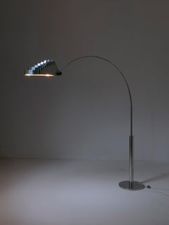 Large Space Age Steel Floor Lamp by Lampter, Italy, 1970s
