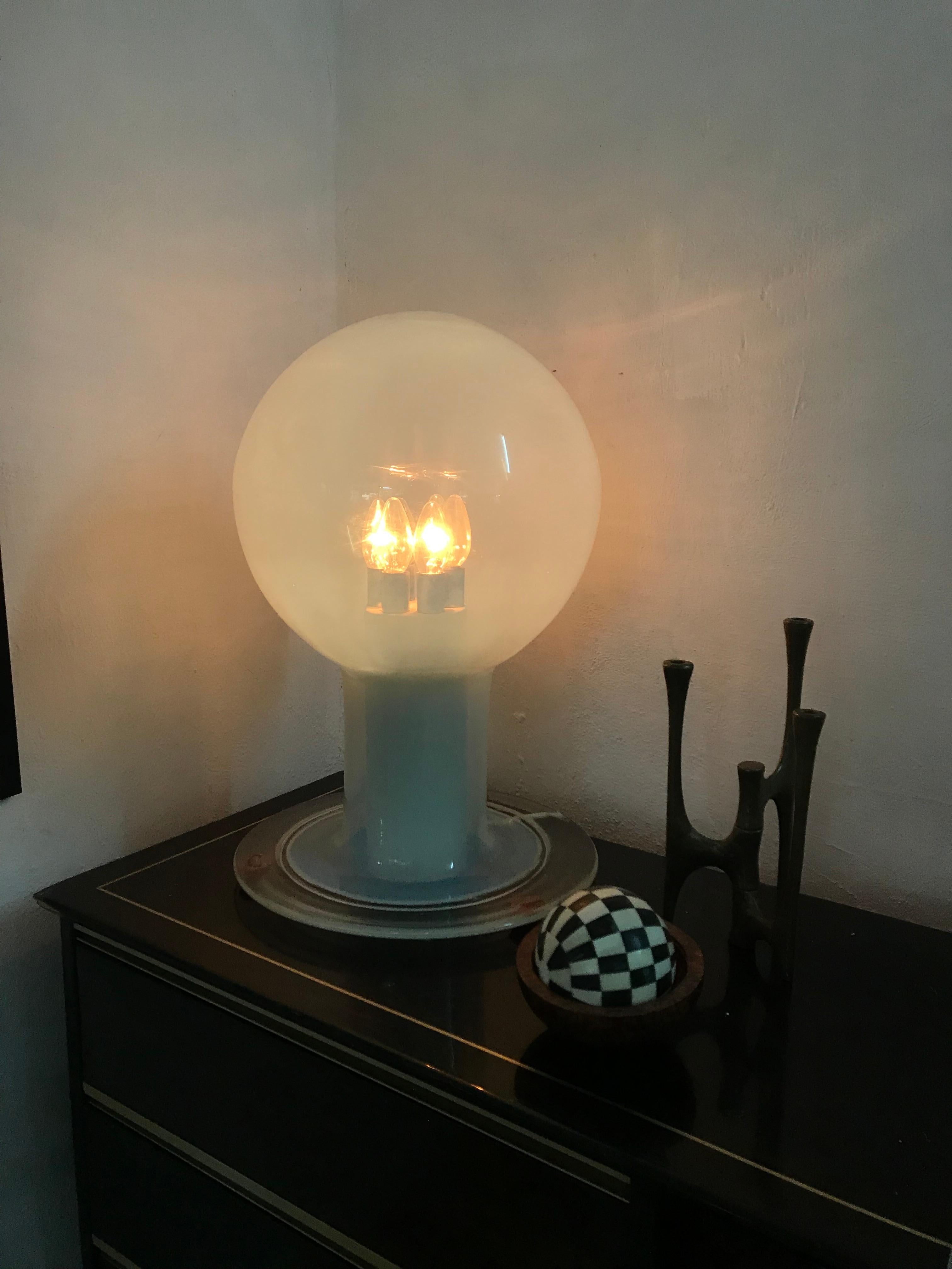 Gran lámpara de mesa Space Age de Renato Toso para Leucos en cristal de Murano Moderno de mediados de siglo en venta
