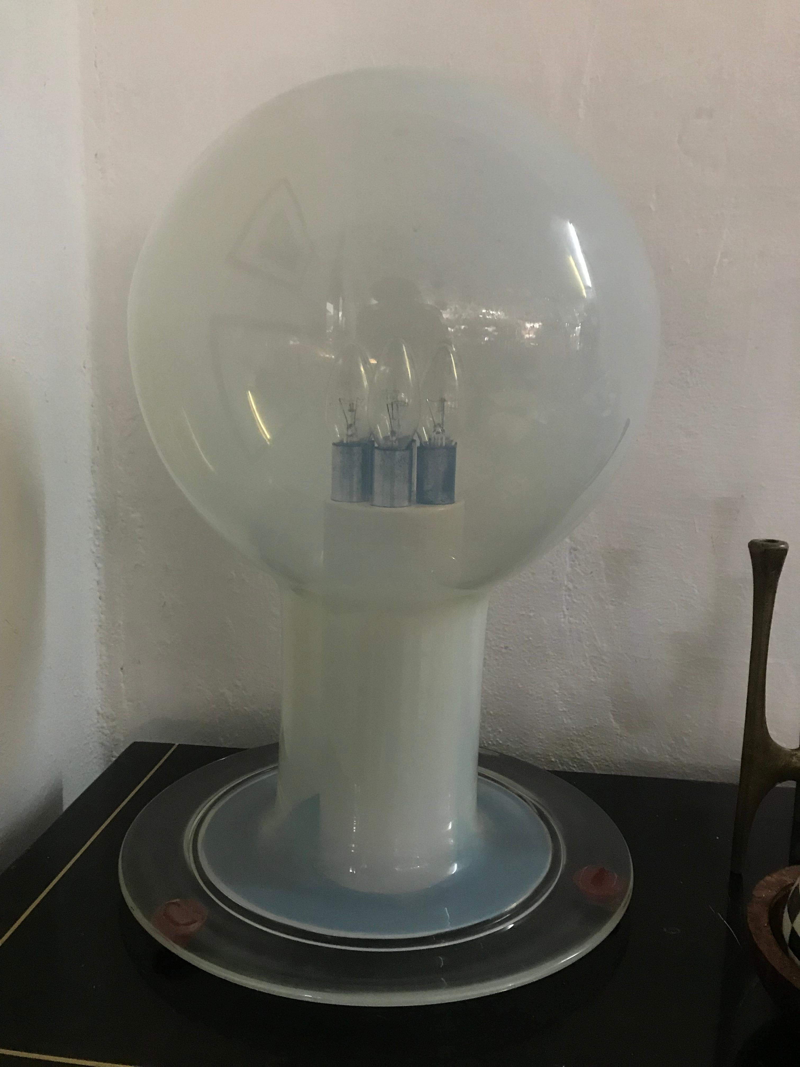 Large Space Age Table Lamp by Renato Toso for Leucos in Murano Glass In Good Condition For Sale In Merida, Yucatan