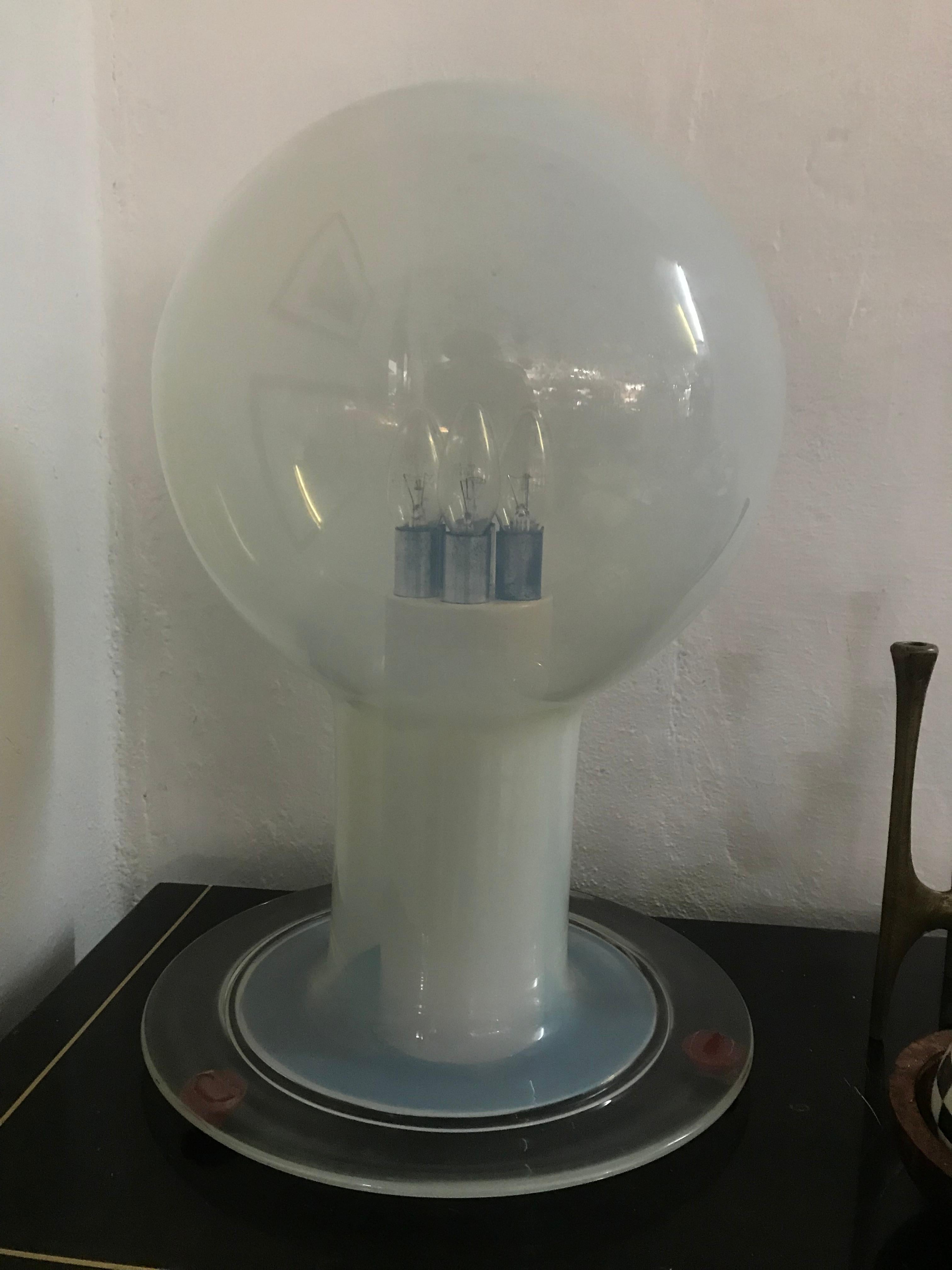 Gran lámpara de mesa Space Age de Renato Toso para Leucos en cristal de Murano siglo XX en venta