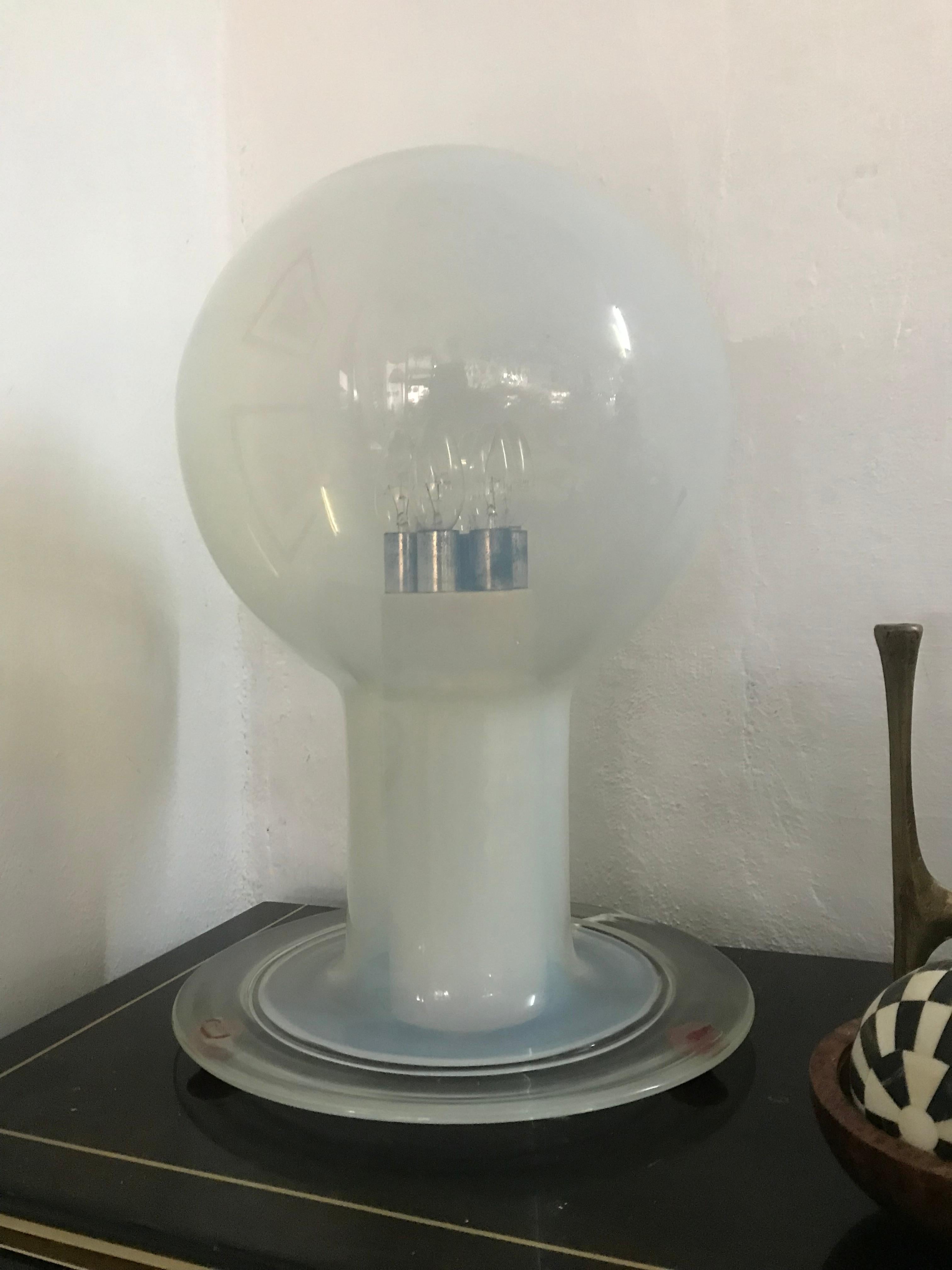 Verre brun Grande lampe de bureau de l'ère spatiale de Renato Toso pour Leucos en verre de Murano en vente