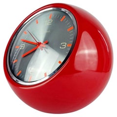 Large Space Age Table or Desk Clock by Kastell, Italy 80s