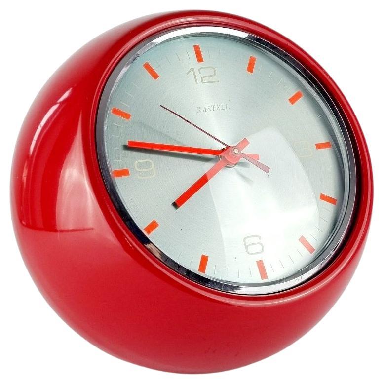 Large Space Age Table or Desk Clock by Kastell, Italy 80s