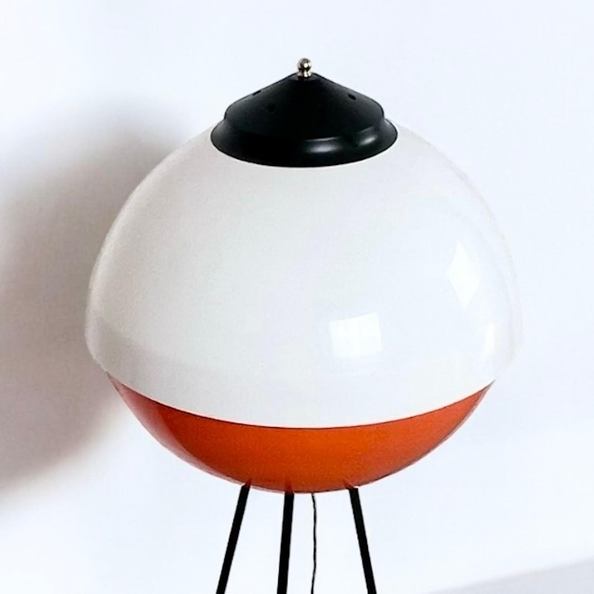 Large Space Age Tripod Floor Lamp, 60s - Italian UFO Lamp Stilnovo Style 2