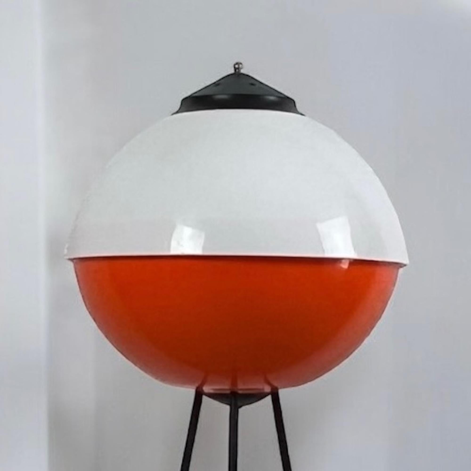 Mid-20th Century Large Space Age Tripod Floor Lamp, 60s - Italian UFO Lamp Stilnovo Style