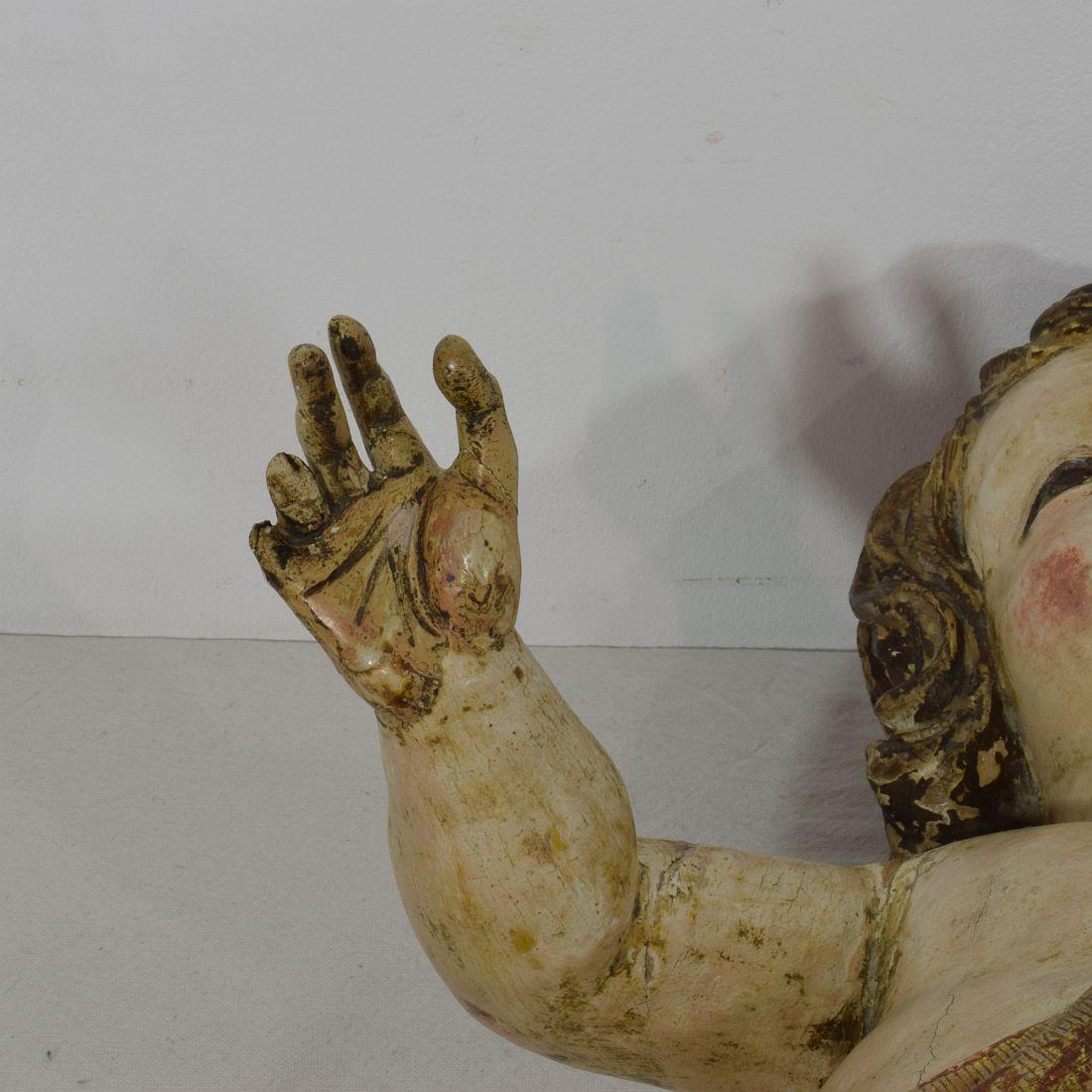 Large Spanish 18th Century Baroque Baby Jesus 8