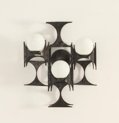 Large Spanish Brutalist Sconce in Forged Iron from 1960's