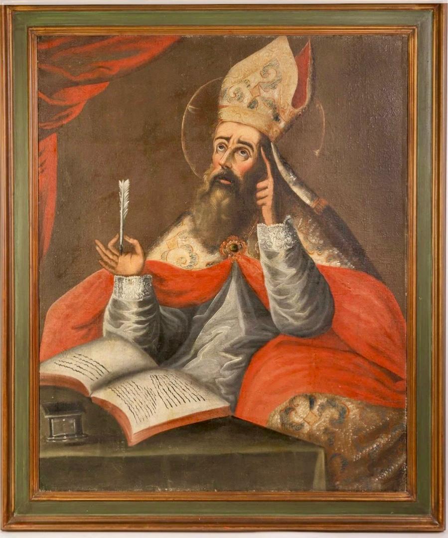 Large Spanish Colonial Painting, St. Augustine For Sale 2