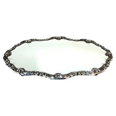 Grande specchio da tavolo o da parete in argento sterling peruviano, in stile coloniale spagnolo
