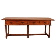 Large Spanish Console with 17° Century in Cherry Wood