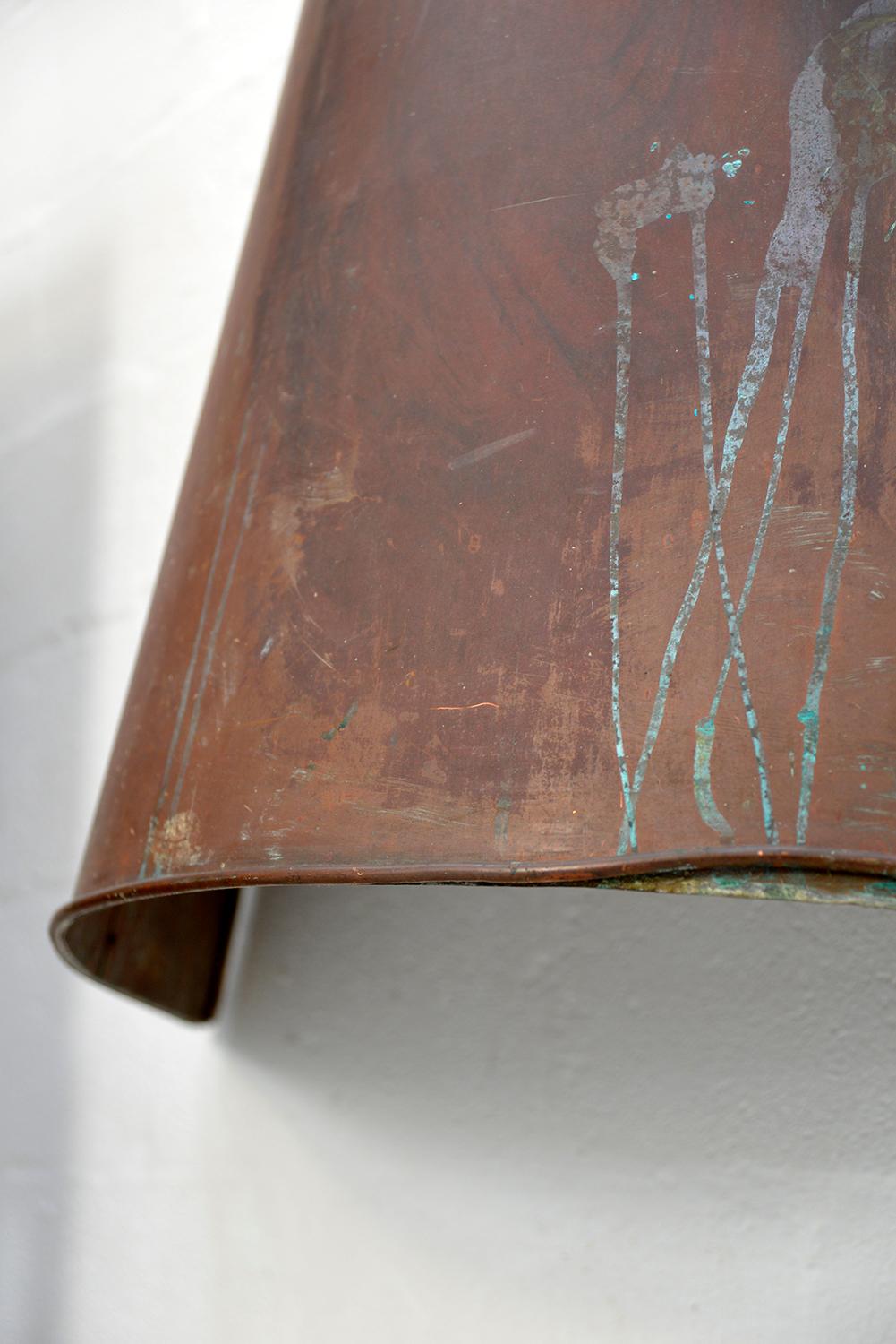 Large Spanish Copper Curved Conical Fireplace Fire Hood Canopy 1960s Lounge For Sale 3