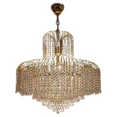 Large Spanish Crystal Waterfall Chandelier, 31.5 in