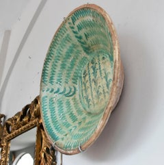 Large Spanish Earthenware Bowl Made of Popular Glazed Ceramic in Green