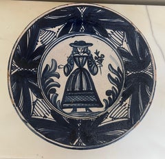 Large Spanish Faience Wall Plate/ Bowl / Bowl, c. 1900