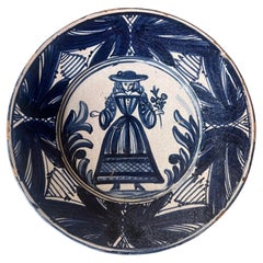 Large Spanish Faience Wall Plate/ Bowl / Bowl, c. 1900