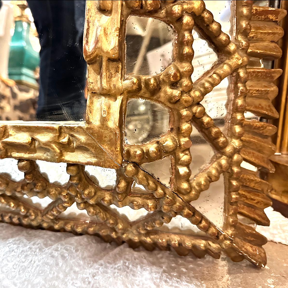 Large Spanish Gilt Mirror For Sale 1