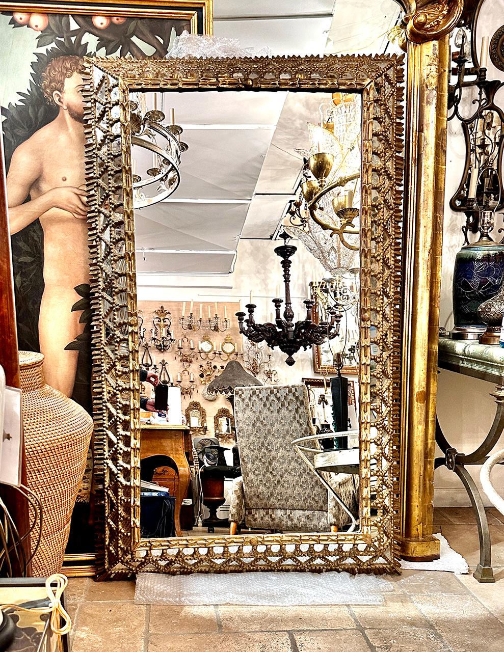 Large Spanish Gilt Mirror For Sale 2