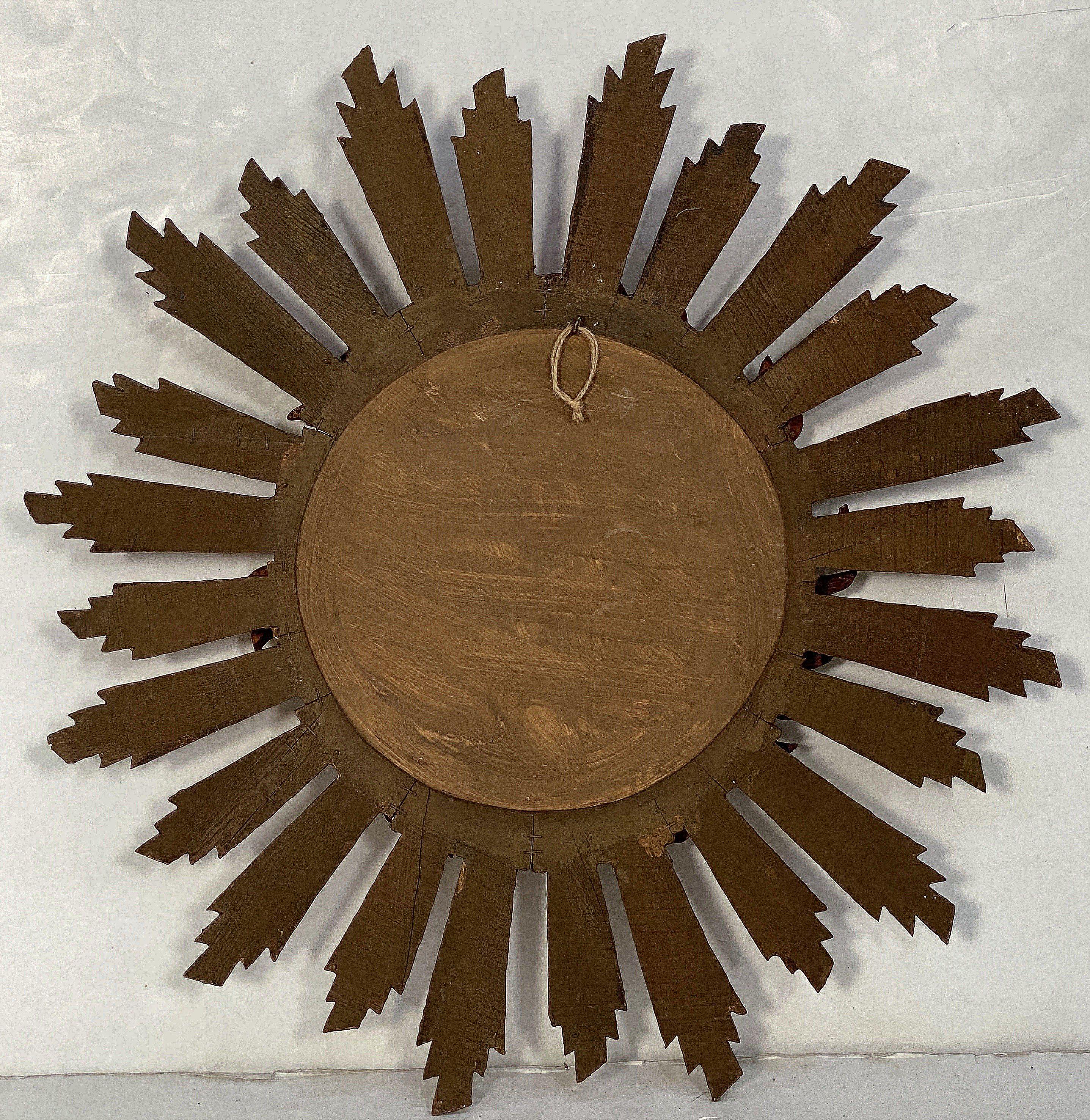 Großer spanischer vergoldeter Sunburst- oder Starburst-Spiegel (Durchmesser 29 1/4) im Angebot 5