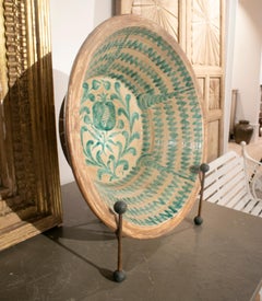 Large Spanish Glazed Terracotta Granada "Lebrillo" Earthenware Bowl