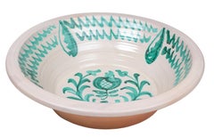 Large Spanish Glazed Terracotta Granada "Lebrillo" Earthenware Bowl