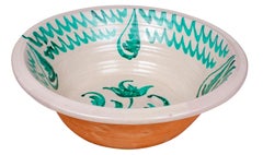 Large Spanish Glazed Terracotta Granada "Lebrillo" Earthenware Bowl