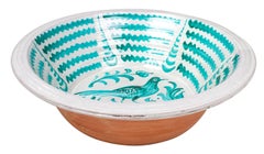 Large Spanish Glazed Terracotta Granada "Lebrillo" Earthenware Bowl