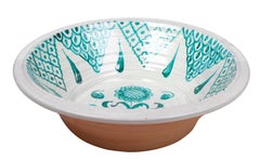 Large Spanish Glazed Terracotta Granada "Lebrillo" Earthenware Bowl