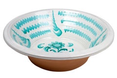 Large Spanish Glazed Terracotta Granada "Lebrillo" Earthenware Bowl