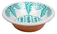 Large Spanish Glazed Terracotta Granada "Lebrillo" Earthenware Bowl