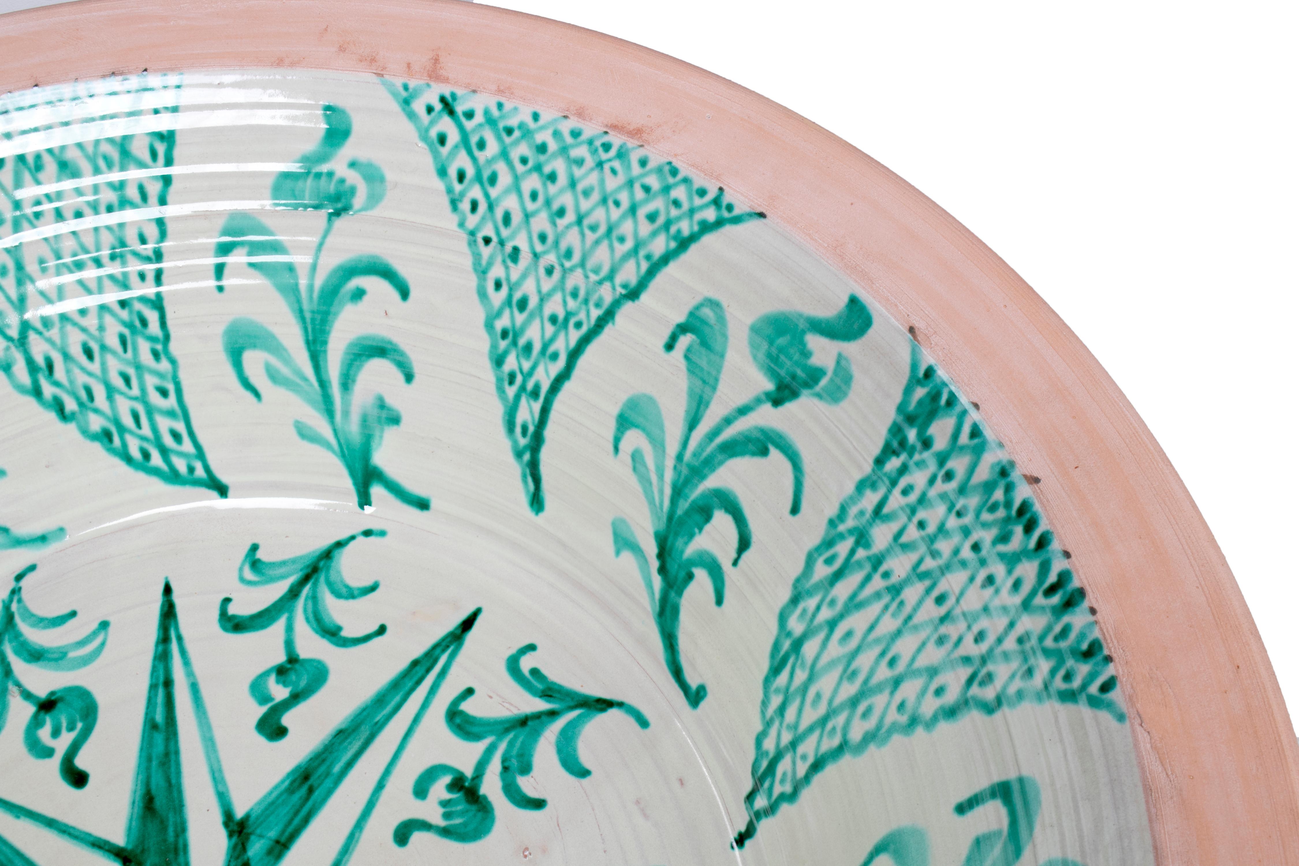 Large Spanish Glazed Terracotta Granada 