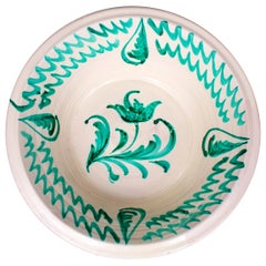 Large Spanish Glazed Terracotta Granada "Lebrillo" Earthenware Bowl