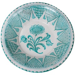 Large Spanish Glazed Terracotta Granada "Lebrillo" Earthenware Bowl