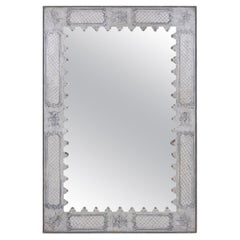 Large Spanish Hand-Painted Metal Mirror