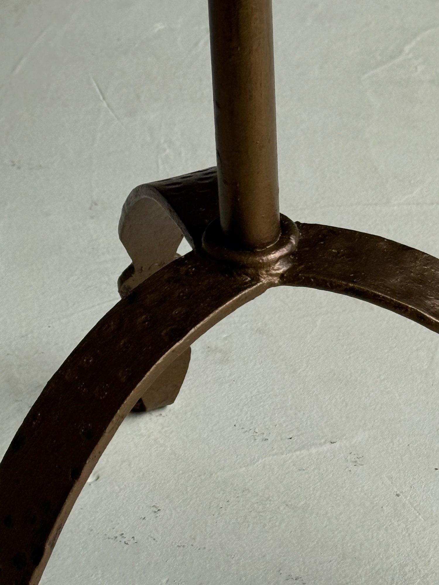 Large Spanish Iron Drinks Table with Tripod Base For Sale 5