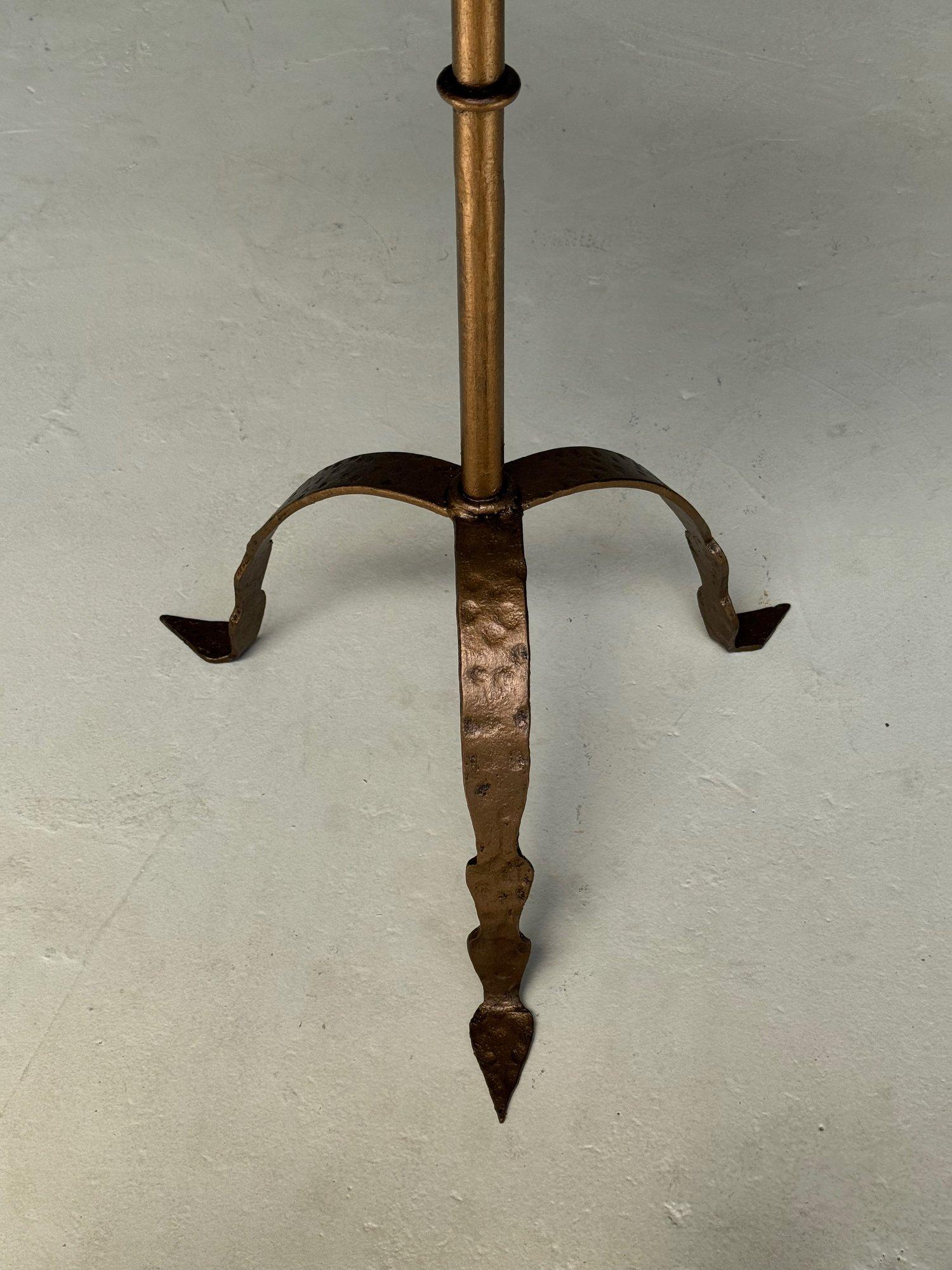Contemporary Large Spanish Iron Drinks Table with Tripod Base For Sale