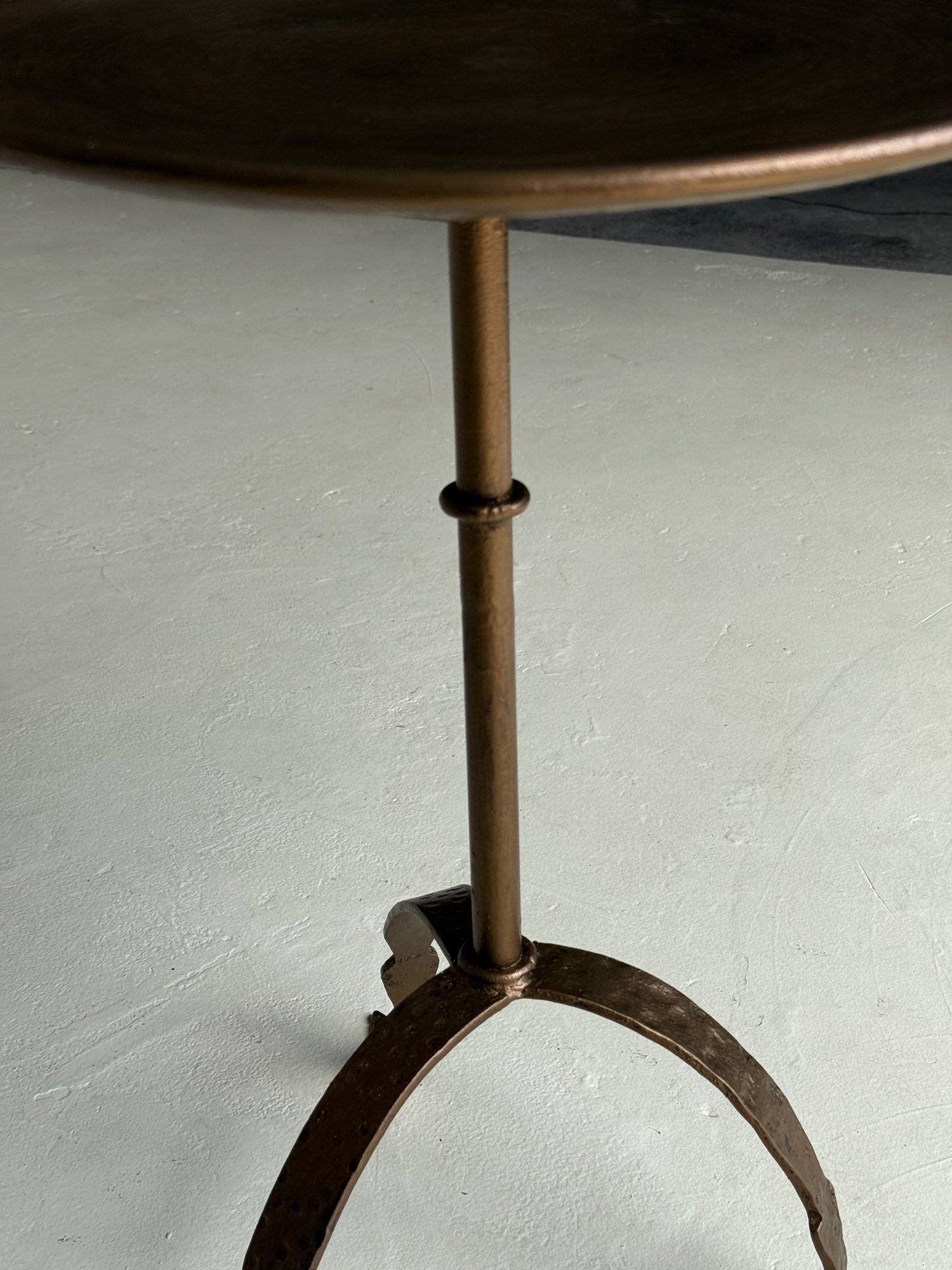 Large Spanish Iron Drinks Table with Tripod Base For Sale 1