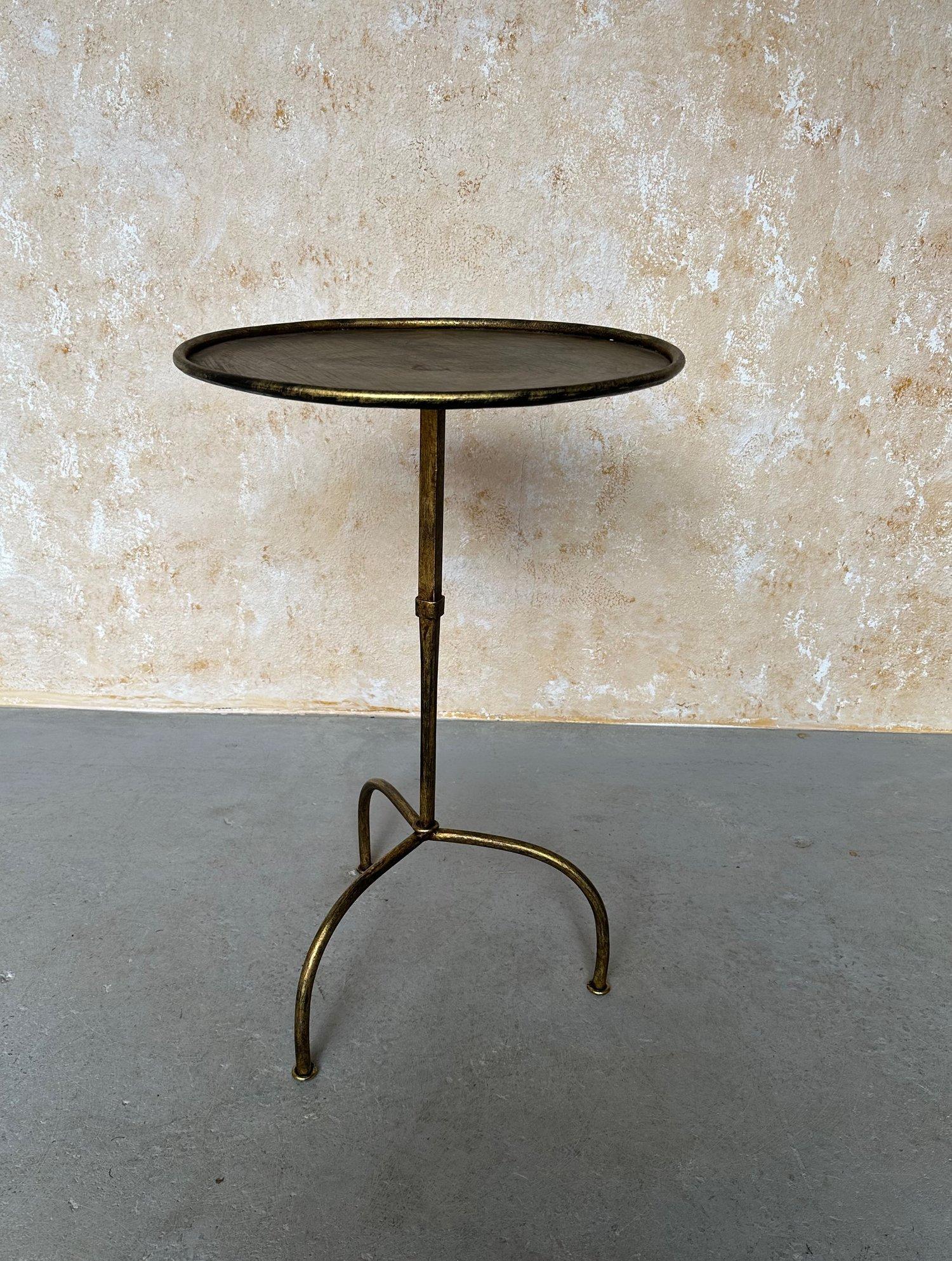 Large Spanish Iron Side Table on a Tripod Base For Sale 5