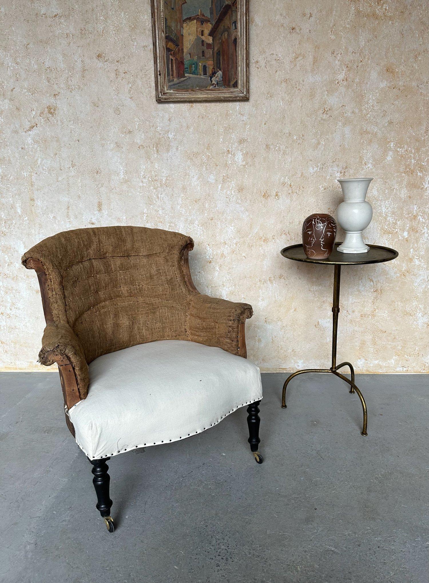 Mid-Century Modern Large Spanish Iron Side Table on a Tripod Base For Sale